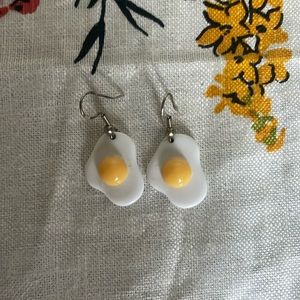 Sterling silver egg earrings